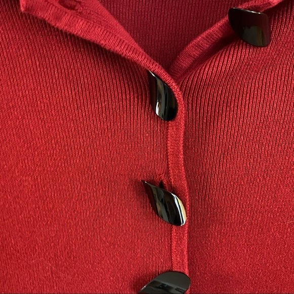 Christopher & Banks Red Button Down Sweater Size M - Picture 4 of 8